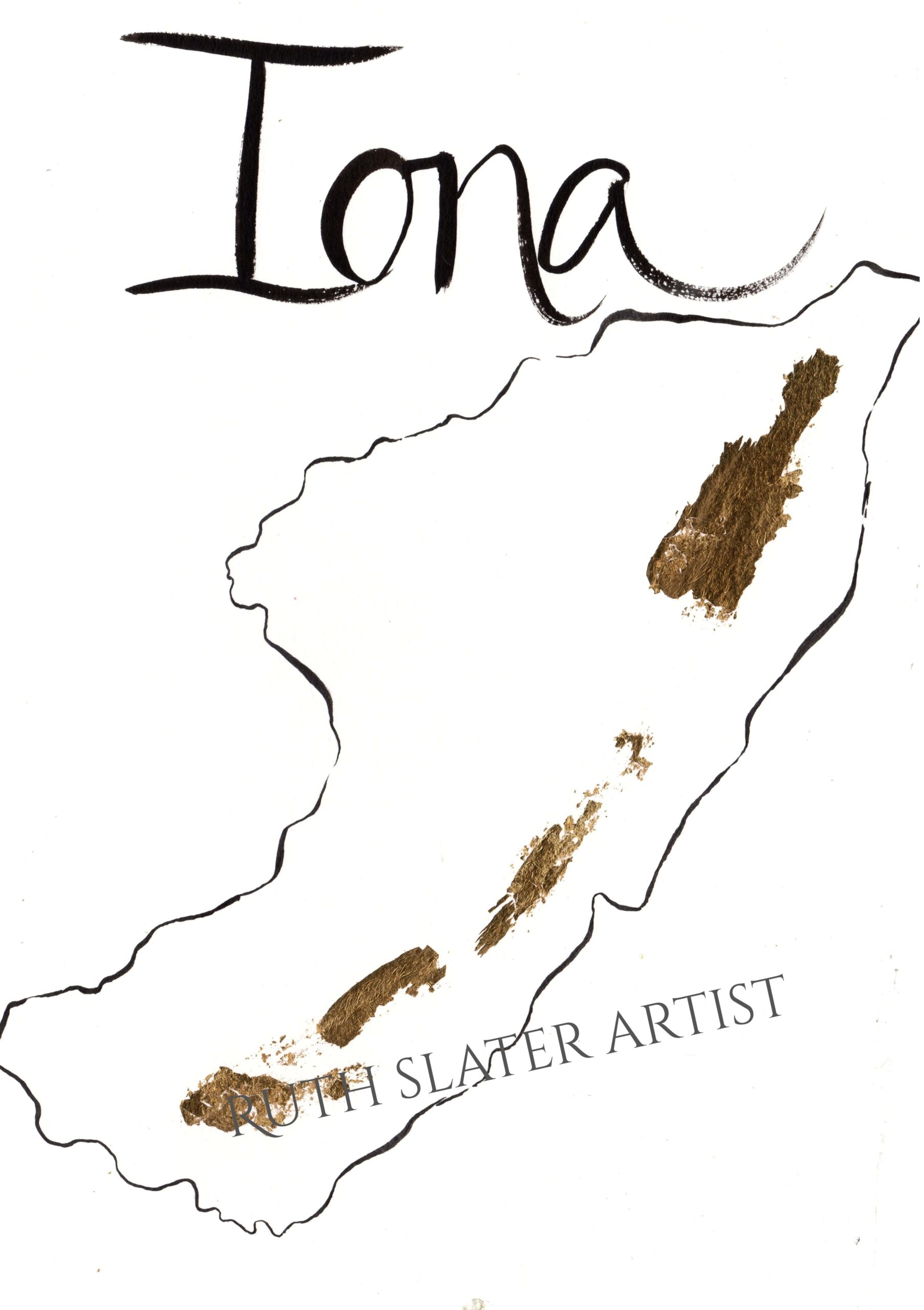 Original Isle of Iona with gold leaf