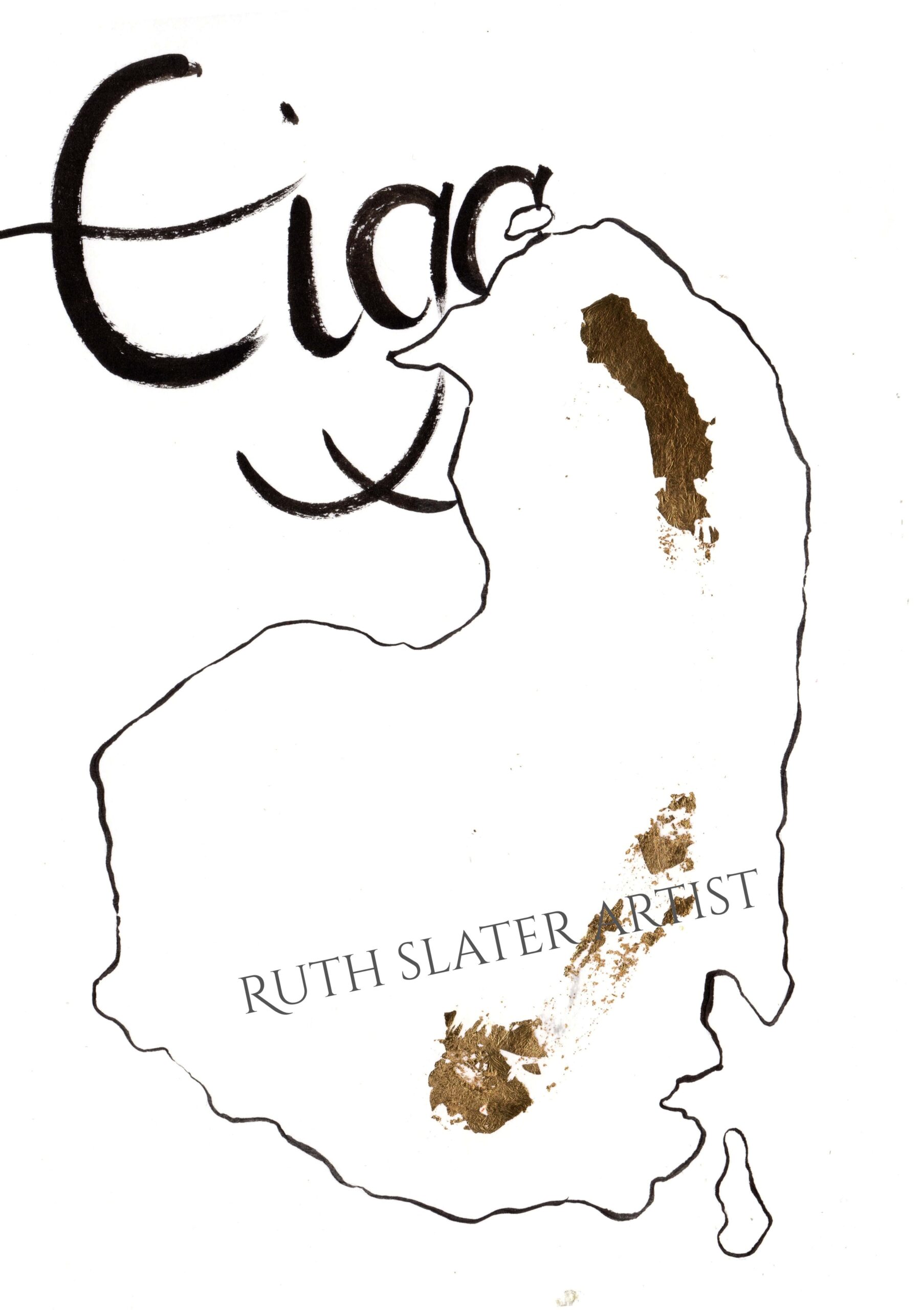 Original Isle of Eigg with gold leaf