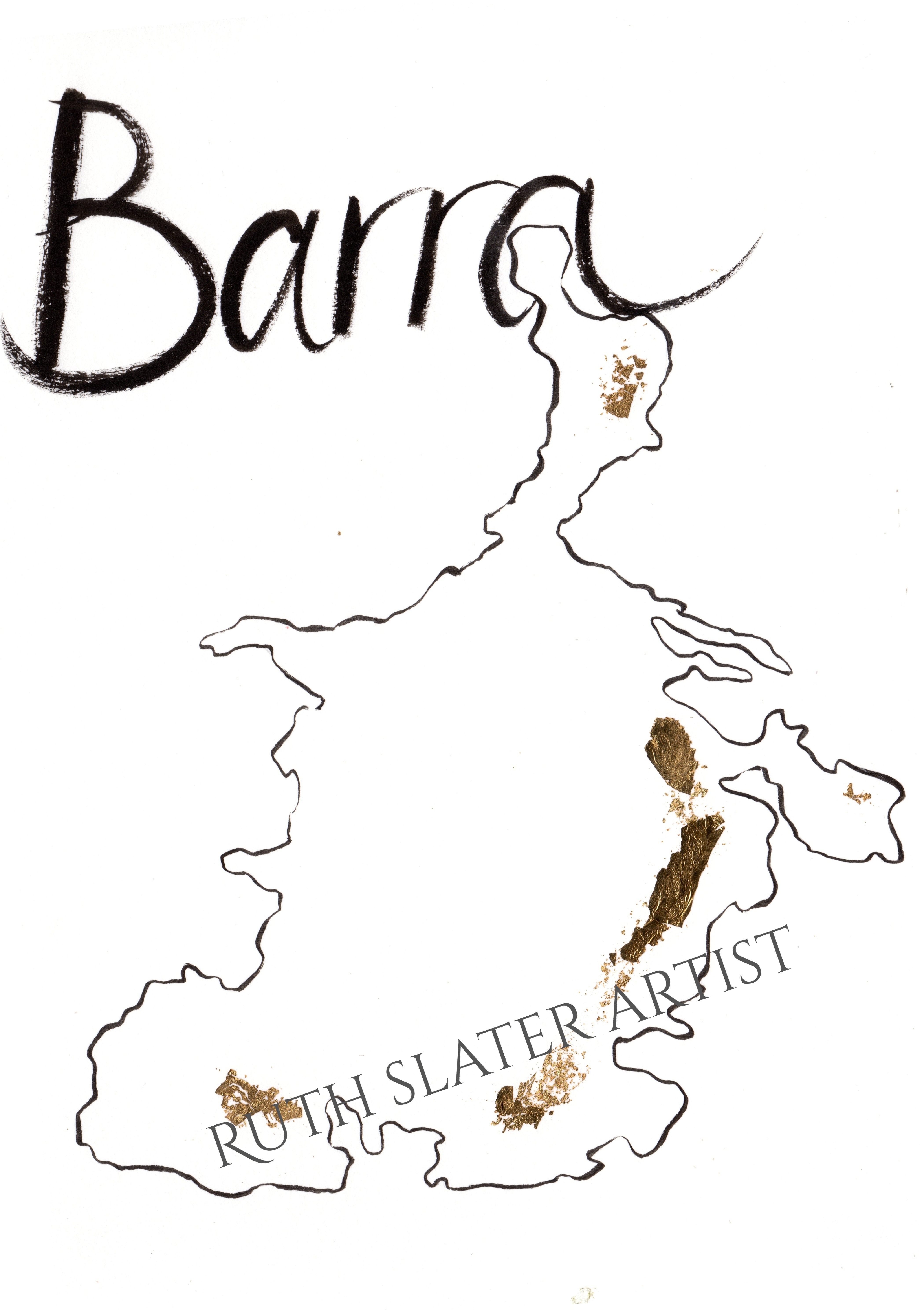 Isle of Barra Original with gold leaf